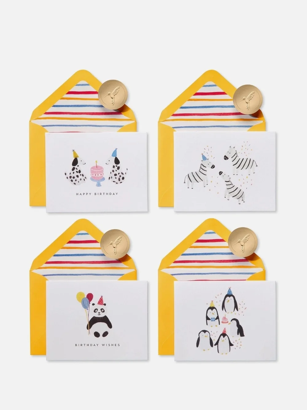 Papyrus - Black & White Zebra Birthday Party Blank Cards - Set Of 20